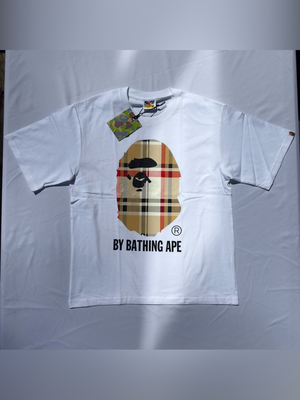 Bape x Burberry “A Bathing Ape” Plaid Ape Logo Graphic Tee